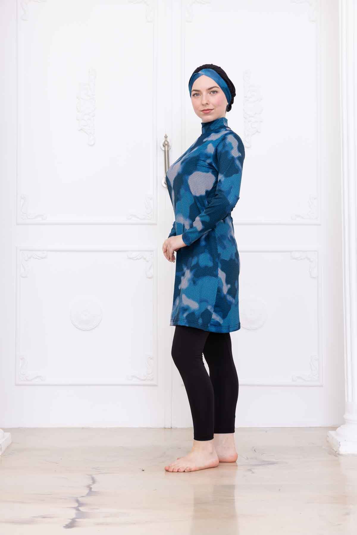 Mistral Blue Vücuda Yapışmayan Tesettür Mayo