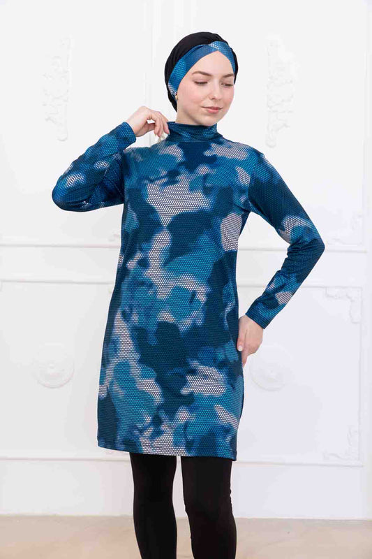 Mistral Blue Vücuda Yapışmayan Tesettür Mayo