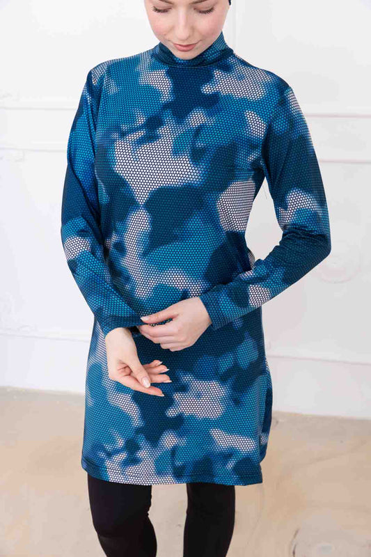 Mistral Blue Vücuda Yapışmayan Tesettür Mayo